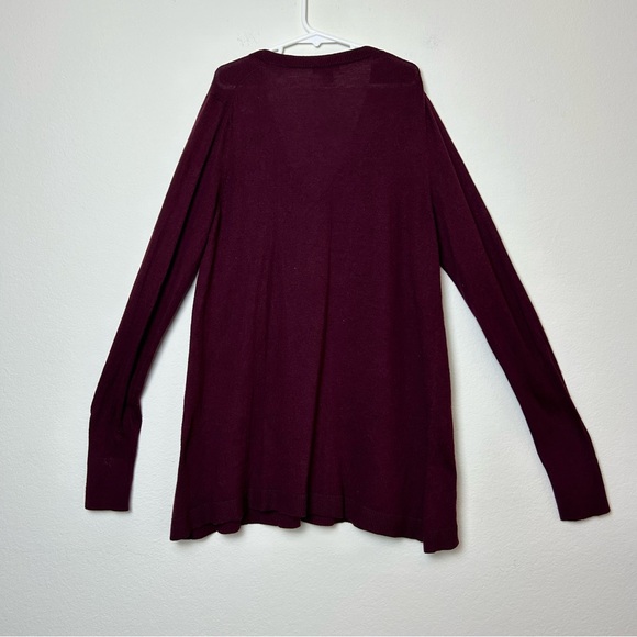 Ann Taylor Sweater Womens XS Burgundy Cashmere Blend V Neck Preppy Classic - Picture 7 of 12